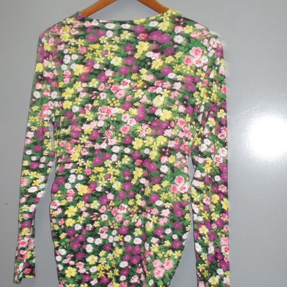 MamaLicious Women's Dress Size L Crew Neck Long Sleeve Multi Color Flower Print - Picture 6 of 9